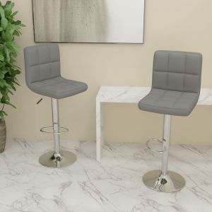 Image de VidaXL Tabourets de bar Tissu 2 pcs Gris clair - Gris