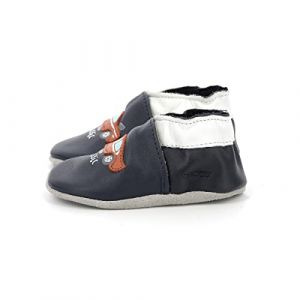 Robeez Chaussons Cuir Classicar Bleu - Couleur Bleu - Taille 17