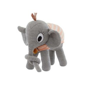 Oyoy living Peluche Ramboline gris en coton et en polyester H36x35x16cm