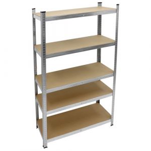 Ecd Germany Étagère de rangement charge lourde rayonnage stockage 5 étages en MDF 750 kg