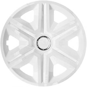 NRM FAST WHITE 14 Jeu de 4 enjoliveurs de roues blanc brillant
