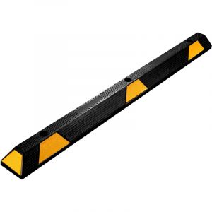 wiltec Butée de roue 165 x 15 x 10 cm – en Caoutchouc – 13,5 kg/pièce – avec Réflecteurs – Aide au stationnement Stop roues pour Parkings, Garages