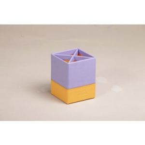 Rhodia 318819C - Pot &agrave; crayons rama, 4 compartiments, finition simili cuir, coloris iris