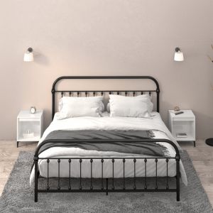 VidaXL Tables de chevet 2 pcs Blanc brillant 40x35x50 cm