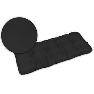 SuperKissen24 Coussin Dossier pour Banc de Jardin Canapé - 120x50 cm - Intérieur-Extérieur - imperméable - Noir