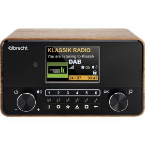 Albrecht Dr 866 Radio de table dab+, fm aux, Bluetooth, dab+, fm touche sensitive, synthèse vocale, fonction réveil noix A571983