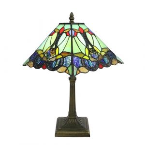 Lampe de Table Tiffany Lampe De Table De Style Baroque Vitrail Vintage 10 Pouces