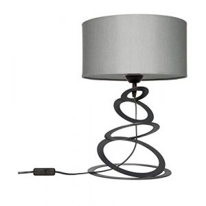 Light-Home Abajour Lampe de Chevet Chambre - Moderne Lampe De Table pour Chambre et Salon Lampe à Poser E27 - Noir et Gris