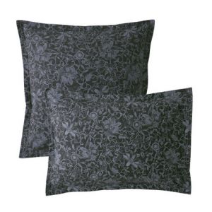 Taie d'oreiller percale de coton 80 fils/cm² Reve noir
