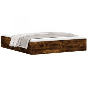 VidaXL Cadre De Lit Chêne Fumé 180x200 Cm Super King