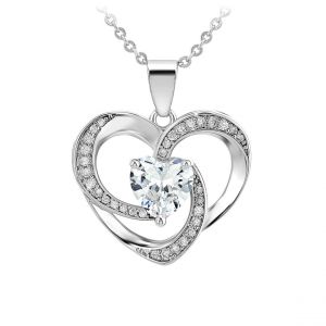 Collier c?ur par So Charm ornée de cristaux Swarovski BS2810-ARGENT