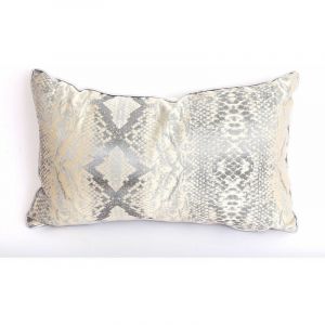 Image de Heart of the Home Coussin design effet python Joha - L. 30 x l. 50 cm - Blanc