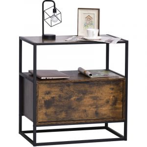 Image de Homcom Console meuble de rangement s 73x45x76cm Marron