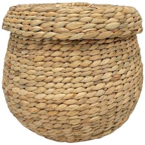 Epikasa - Panier Décoratif de Rangement Arona, Jacinthe d'Eau, Marron, 30x30x26,5 cm