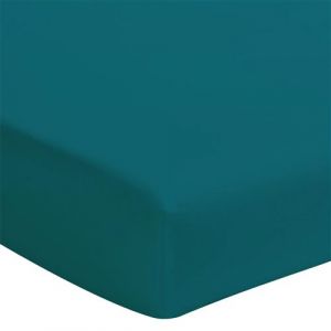 Essix Emeraude - Drap housse en percale de coton 80 fils