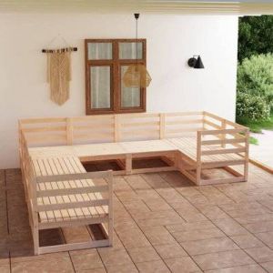 VidaXL Ensemble de meubles d'extérieur en pin massif 70x67x70 cm 8 pièces