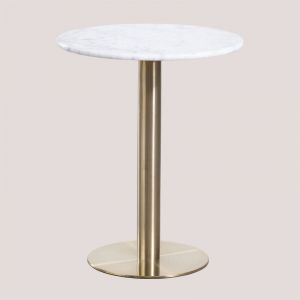 Table de Bar Ronde en Marbre Cosmopolitan SKLUM Or champagne Ø60 cm 74,5 cm