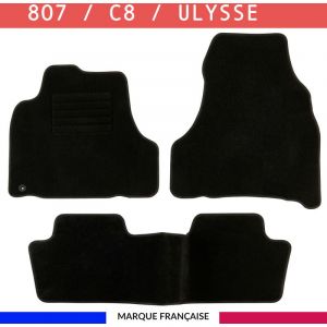 Tapis de voiture - Sur Mesure pour C8 / 807 / ulysse (2002 - 2014) - 3 pi&egrave;ces - Tapis de sol antid&eacute;rapant pour automobile
