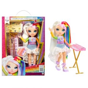 Rainbow high Junior High Rock Band - Amaya, Rainbow - Poupée Mannequin Arc-en-Ciel de 23 cm avec Clavier, Personnalisable avec des Autocollants, Articulée, Jouet Mignon pour Enfants Dès 4 Ans