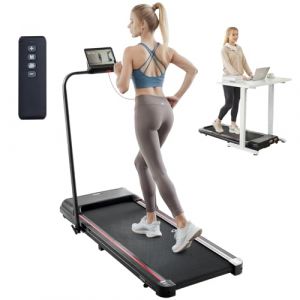 VEVOR Tapis de Course sous Bureau, Tapis de Marche Pliable et Portable, 2,5 HP, Vitesse 1-12 km/h, Capacit&eacute; de Charge 120 kg, avec Poign&eacute;e, T&eacute;l&eacute;commande et &Eacute;cran LED, pour Maison, Bureau, Gym