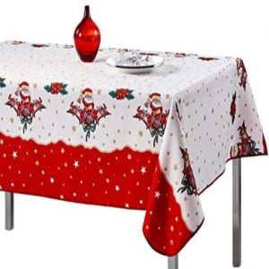 Nappe de noël Anti tâches 150x240 cm PERE NOEL