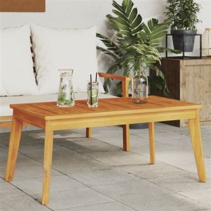 VidaXL Table à Manger de Jardin, Table de Repas, Meuble de Terrasse Patio Balcon Arrière-cour Extérieur, Moderne, Bois Massif d'Acacia