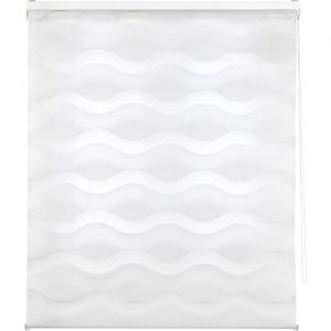 Blindecor Double épaisseur Nuit et jour méditerranéen, Blanc, 80 x 180 cm
