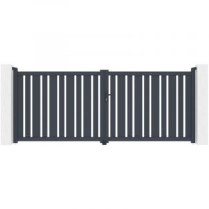 Casanoov - Portail aluminium battant 3,5m veymont 350x140cm gris