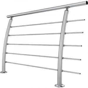 Garde Corps Terrasse ou Escalier en INOX Design Cintr&eacute; - Kit Facile &agrave; monter "&agrave; la fran&ccedil;aise" - 7,5 m&egrave;tres - Recoupable