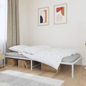 VidaXL Cadre de lit métal blanc 107x203 cm
