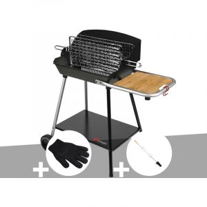 Somagic Barbecue Horizontal et Vertical Excel Grill + Gant de protection + Kit tournebroche