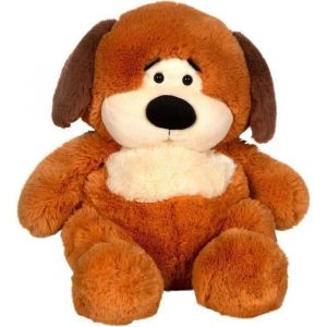Image de Gipsy Toys – Peluche « Chubby Dog » Chien Marron Clair ET Beige, Oreilles Marrons FONCEES – 40 CM