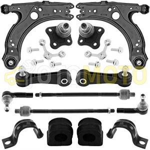 Kit bras de suspension avant compatible VW GOLF IV 4 AUDI A3 8L SEAT LEON 1M triangle, rotule, biellette 12 pièces