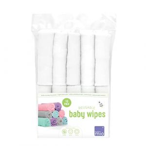 Bambino Mio Lingettes bébé lavables, lot de 10, Neige