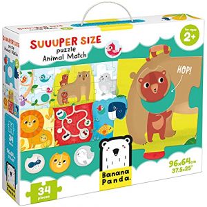 Banana Panda Suuuper Puzzle g&eacute;ant pour Enfants &agrave; partir de 2 Ans - Puzzle g&eacute;ant pour Enfants &agrave; partir de 2 Ans - Multicolore