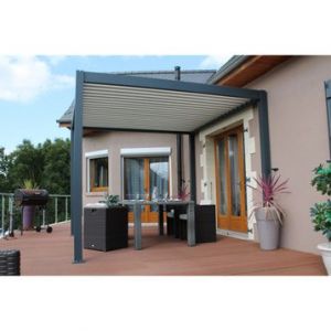 Image de Pergola aluminium autoportante 9 m² Cadix gris anthracite