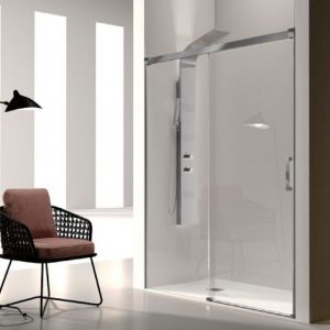 Paroi de douche fixe + Porte coulissante GLAS&Eacute; 180 cm Sans paroi lat&eacute;rale