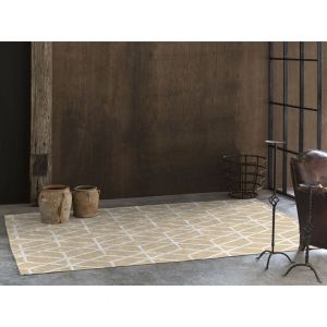Naf Naf Tapis scandinave géométrique plat beige Trico Beige 80x150