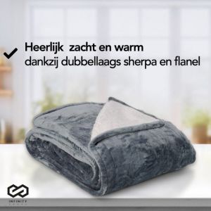 Infinity Goods Couverture électrique - Couverture chauffante - 1 personne - 160 x 130 cm - Avec minuterie - Couverture - Polaire - Anthracite