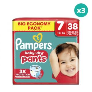 Pampers 3x38 Couches-Culottes Baby Dry Pants - Taille 7