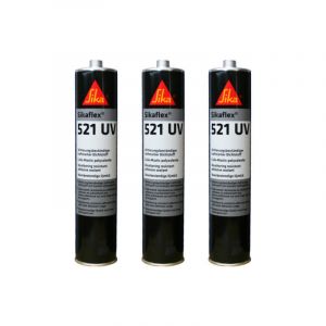 Sika Lot de 3 colle-mastics hybrides flex 521 uv - Gris clair - 300ml - Gris clair