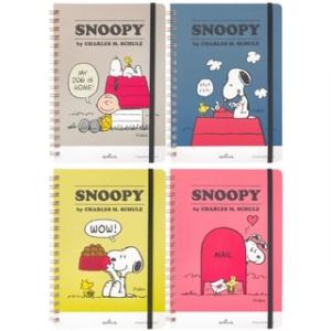 Snoopy PEANUTS Spiral Notebook (120 Sheets) Beige - 80&times;128mm (120 Sheets)