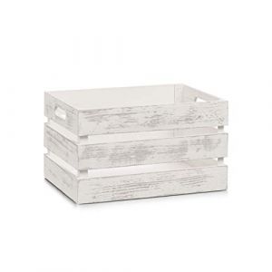 Zeller 15131 Caisse de Rangement, Bois de Polonia, Blanc, 35 x 25 x 20 cm