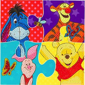 Craft Buddy Crystal Art CCKDNY806 l'ourson T Pooh Puzzle, Carte d'art en Cristal, 18 x 18 cm, CCK DNY806, 18x18cm
