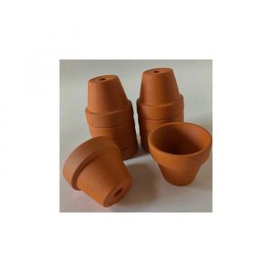 Lot de 4 mini-pots en terre cuite h. 4 cm