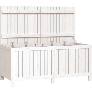 Image de VidaXL Boîte de rangement de jardin Blanc 147x68x64 cm Bois de pin