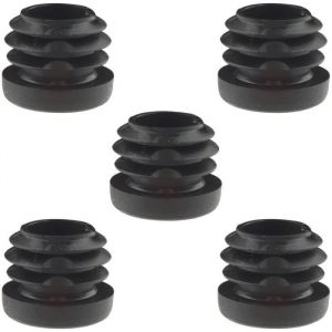 Cyclingcolors 5x Bouchon embout de tube rentrant rond noir plastique cache trou pied de chaise table meuble outillage (Ø32mm)