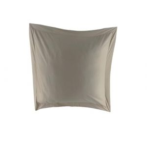 Taie DOreiller 65 x 65 avec volant (lot de 2) - qualit&eacute; percale 80 fils (taupe )