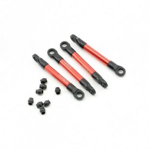 Traxxas Renforts De Chassis Alu Anodises Rouge (4)