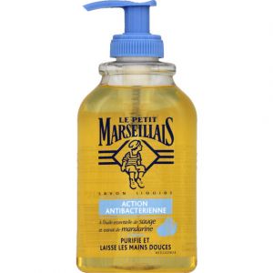 Le Petit Marseillais Savon liquide action antibactérienne à l'huile essentielle de sauge et extrait de mandarine 300 ml